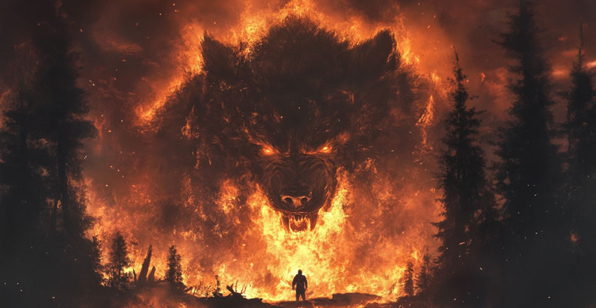Wildfire as beast metaphor image