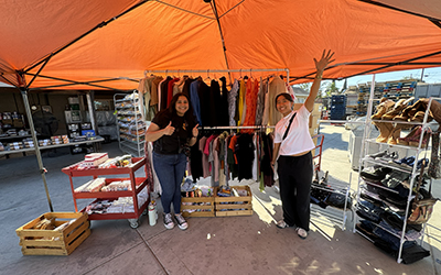 two indivudals tabling at an event