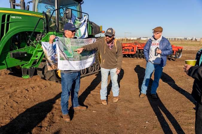 Professor Joshua Viers, coordinator Danny Royer and Professor Tom Harmon describe plans for UC Merced's smart farm.