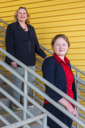 Two females standing