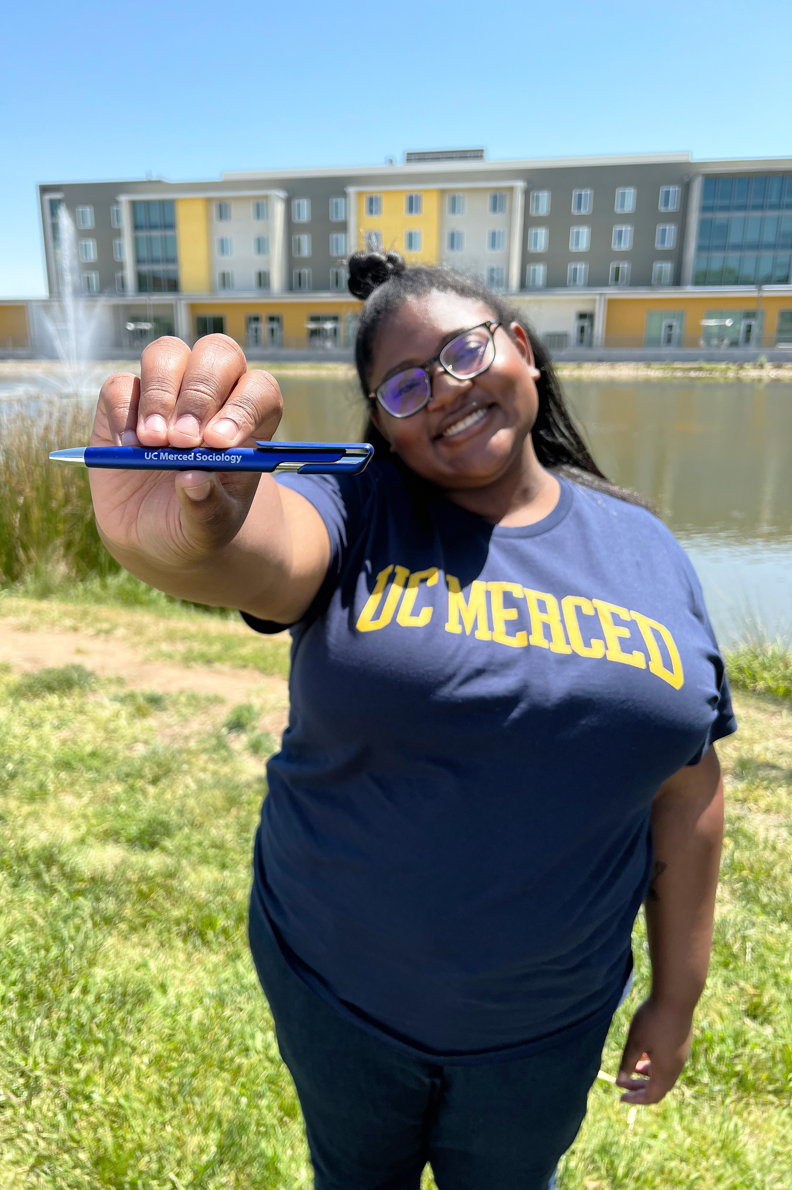 Isabella Mitchell poses for a photo at UC Merced.