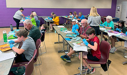 Grandparents University at INSITE partner Michigan State University featured two days of INSITE classes about research goals, with hands-on activities – squid dissections and microbial art. 