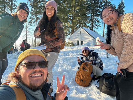 A group of researchers signal their success in the Sierra snowpack.