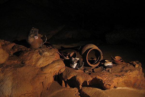 These pots are just as the ancient Maya left them 1,000 years ago.