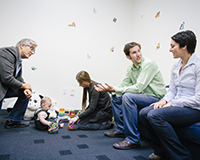 Developmental psychology professors in a UC Merced lab