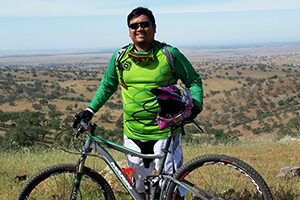 Arvin Tumonong at Exchequer Bike Park at Lake McClure