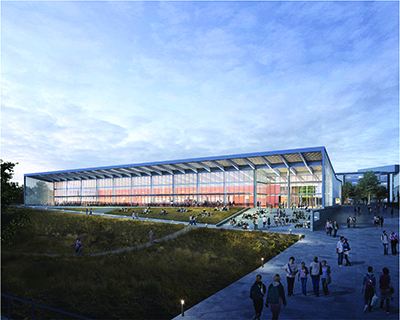 Located at the heart of the expanded campus, the 600-seat Central Dining facility will be a key component of student life. It is expected to be complete by 2018.