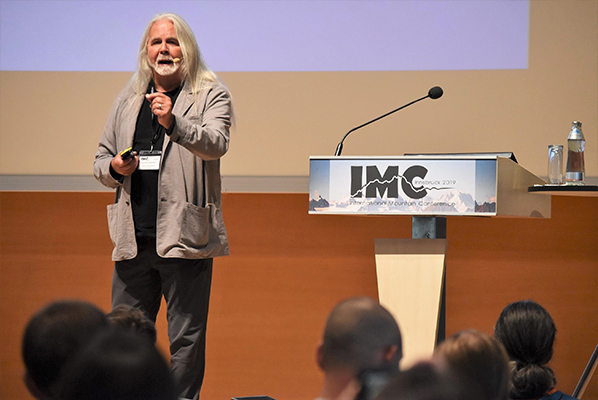 Professor Mark Aldenderfer delivered a keynote address at the International Mountain Conference last month. Photo courtesy of the Mountain Research Initiative.
