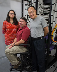 Professors Suzanne Sindi, Hrant Hratchian and Jian-Qiao Sun are all part of a new NSF grant that has brought a supercomputer to campus. 