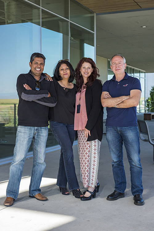 From left, professors Gopinathan, Ghosh, McCloskey and Muñoz have big plans for the CCBM.