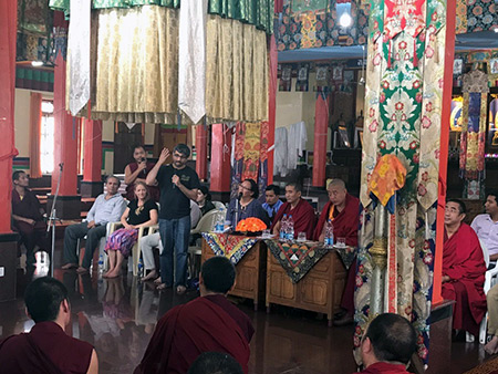 Some classes were held in the elaborately decorated chapels where the monks pray and chant.