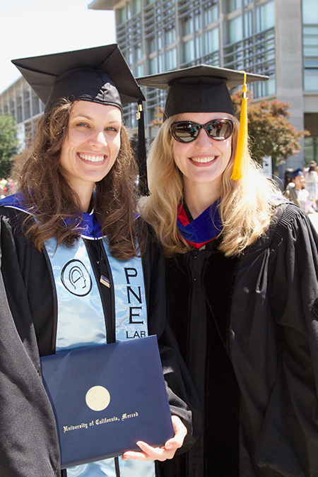 Holly Rus, left, recently defended her dissertation and published a paper with her advisor, Professor Jitske Tiemensma , right.