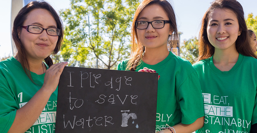 Students are a major part of UC Merced's success in sustainability.