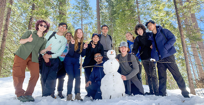 Outdoor Experience Program staff and participants at Mariposa grove in Yosemite.