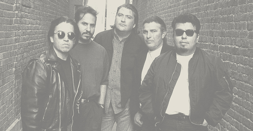 The Los Lobos rock band poses for a photo.