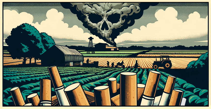 AI illustration of rural dangers of tobacco use