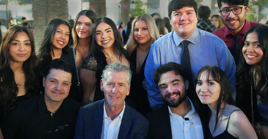 UC Merced VC of Student Affairs Charles Nies with students