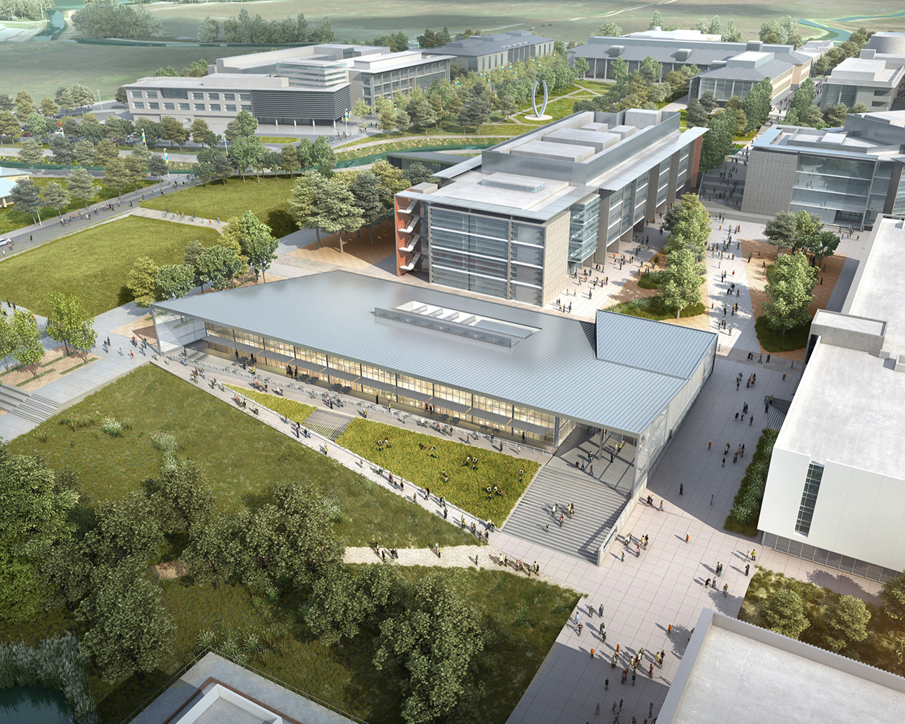 An artist's rendering shows what the campus will look like when the project is complete.