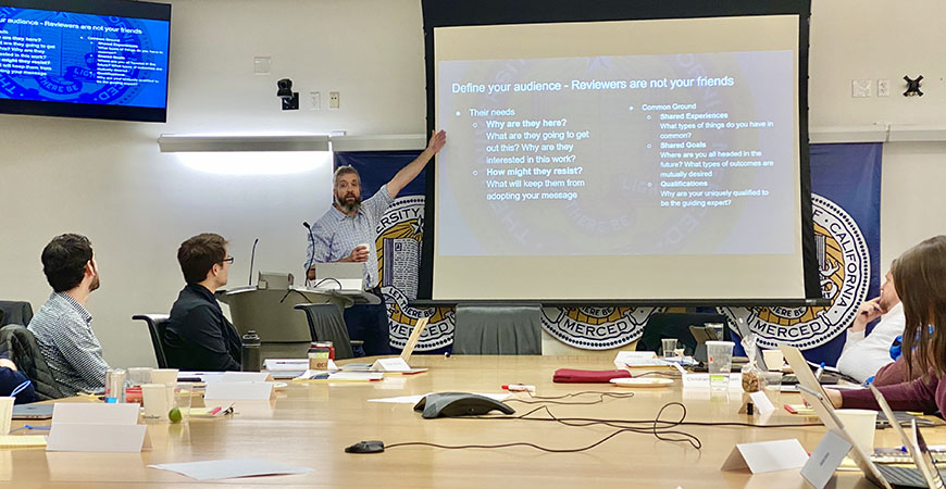 John Crockett, senior director of sponsored research project development and management at San Diego State University, facilitated the week-long fellowship workshops.