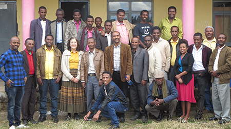 Sipan with collaborators from Mekane Yesus and pastors who attended HIV training in Fiche, Ethiopia, in January.
