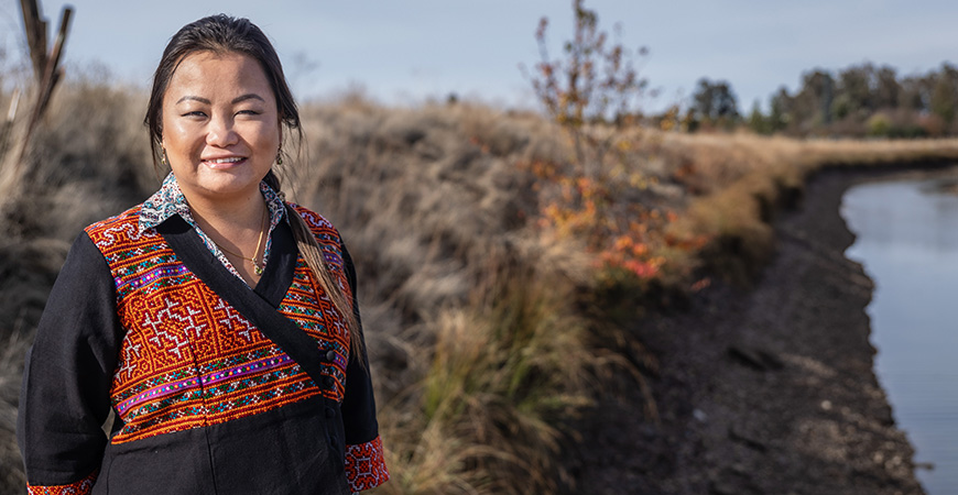 Public Health Ph.D. student Chia Thao's research interests center on improving minority health disparities and promoting well being.